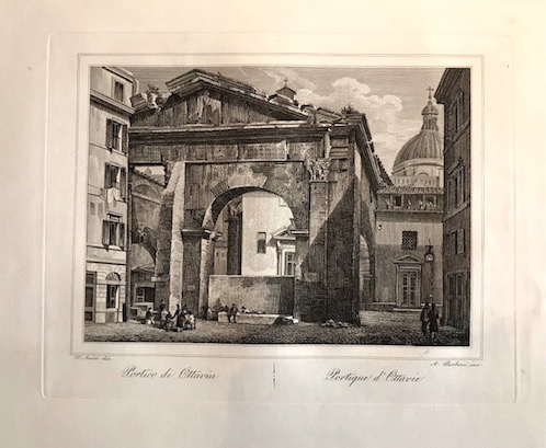 Parboni Achille (1783-1841) Portico di Ottavia - Portique d'Ottavie 1840 ca. Roma